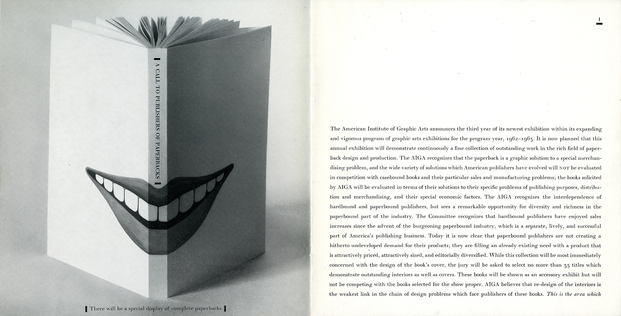 Book cover with open mouth spread across spine